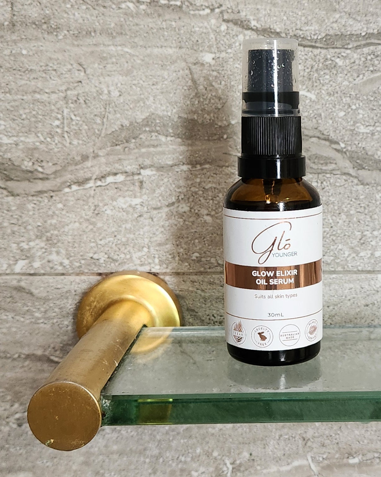 Glo Younger Glow Elixir Oil Serum nourishing facial oil bottle