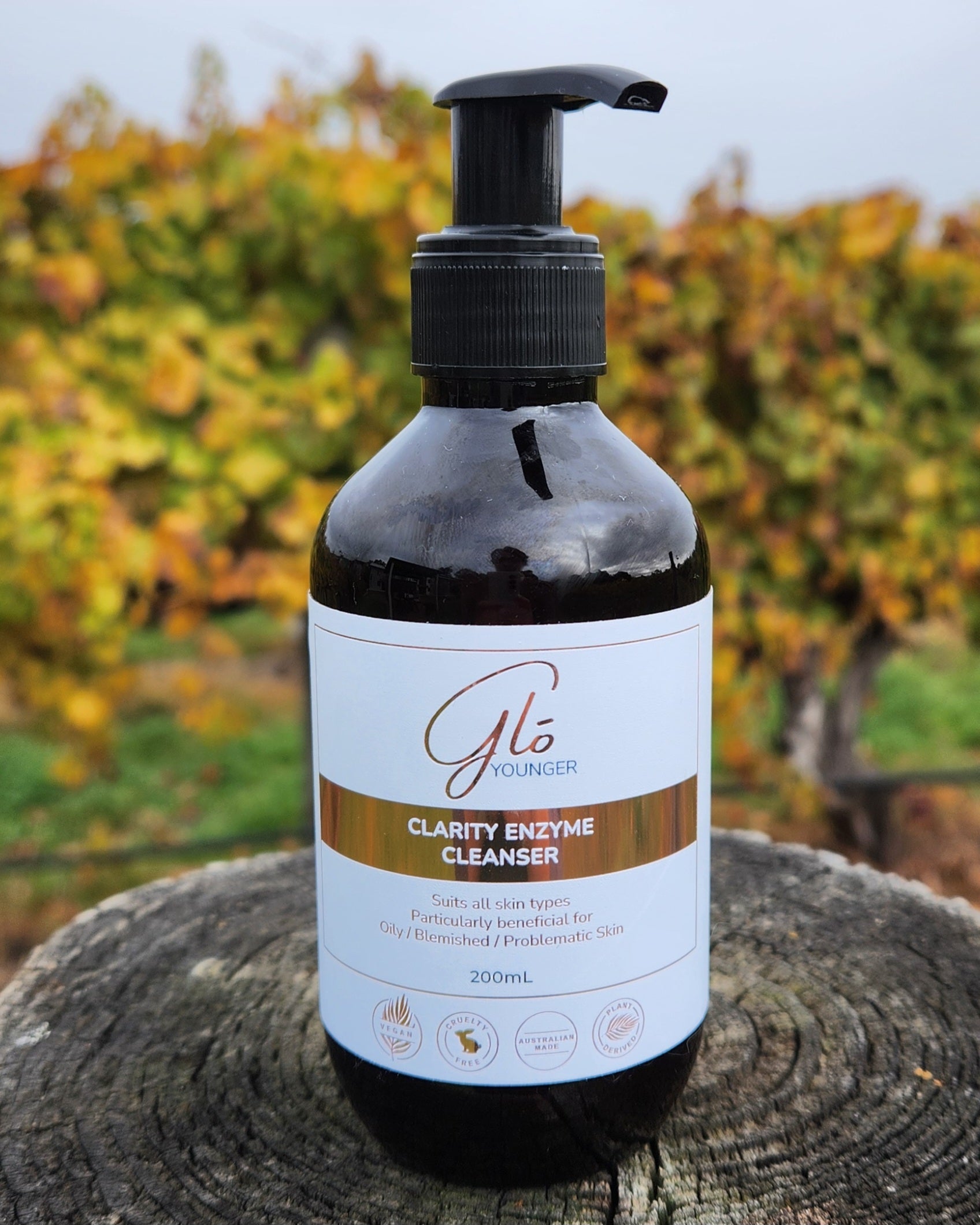 Glo Younger Clarity Enzyme Cleanser bottle for gentle daily cleansing
