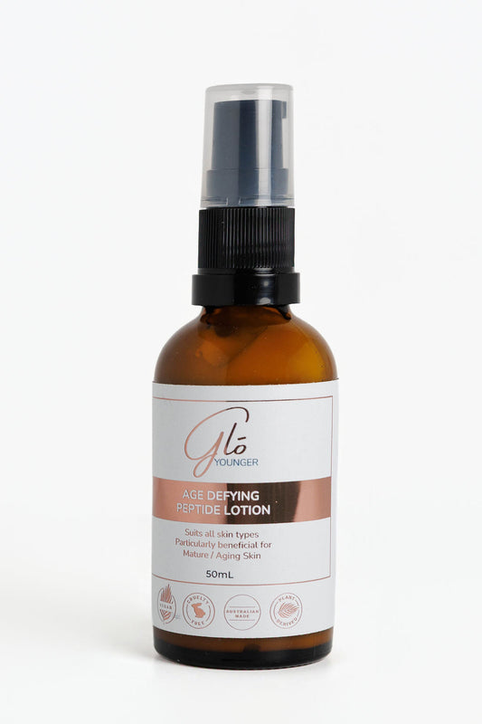 Glo Younger Age Defying Peptide Lotion front on white