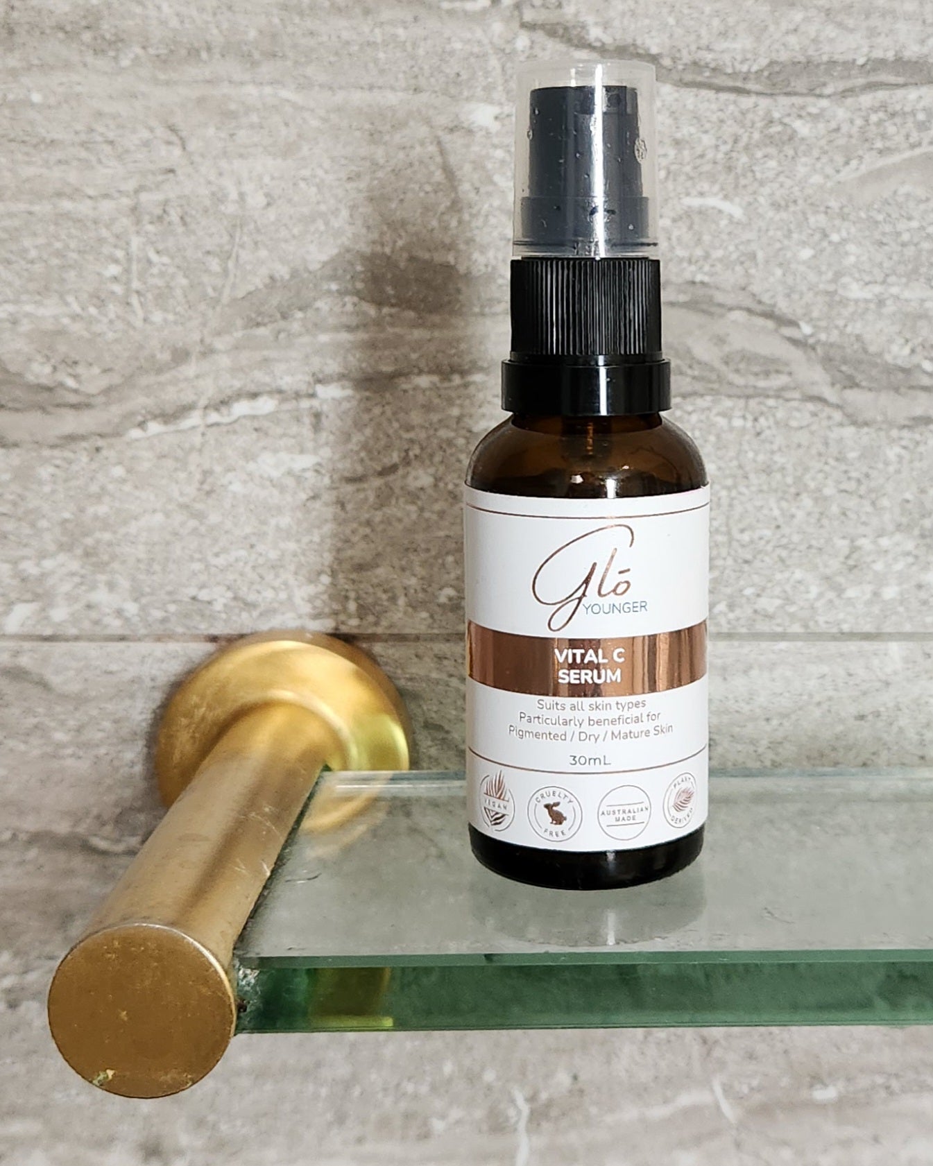 Glo Younger Vital C Serum vitamin C brightening serum bottle
